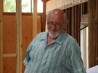 Rod Paavola in a Blue Color Shirt With a Blown Strip Pattern